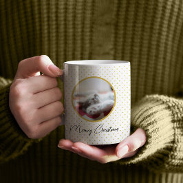 Meowy Jul & Polkadots Mönster Cat Photo Kaffemugg