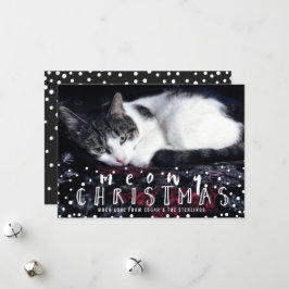 Meowy jul Ram Cat Helgdag Photo Snö Julkort