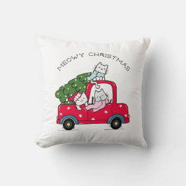 Meowy jul Red Lastbil Cats Helgdag Kudde