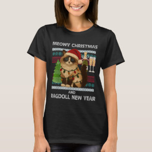 Meowy jul Rolig Ragdoll Katt Julmössa Fula tröja