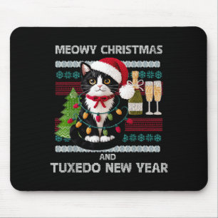 Meowy jul Rolig Smokingkatt Julhatt Fula tröjor Musmatta