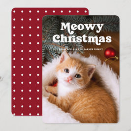 Meowy jul | Roligt foto på din katt Julkort