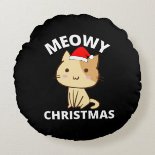 Meowy jul rund kudde