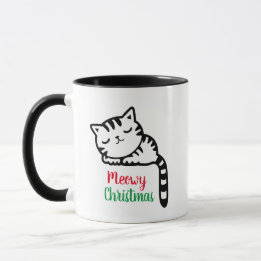 Meowy jul Sleft Kattunge Mugg