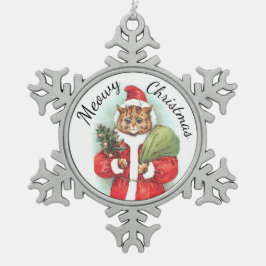Meowy jul snöflinga pewter julgransprydnad