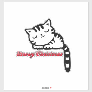 Meowy jul Sömnig Kattunge Klistermärken