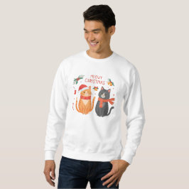 Meowy jul – söta roliga katters högtidliga design lång ärmad tröja