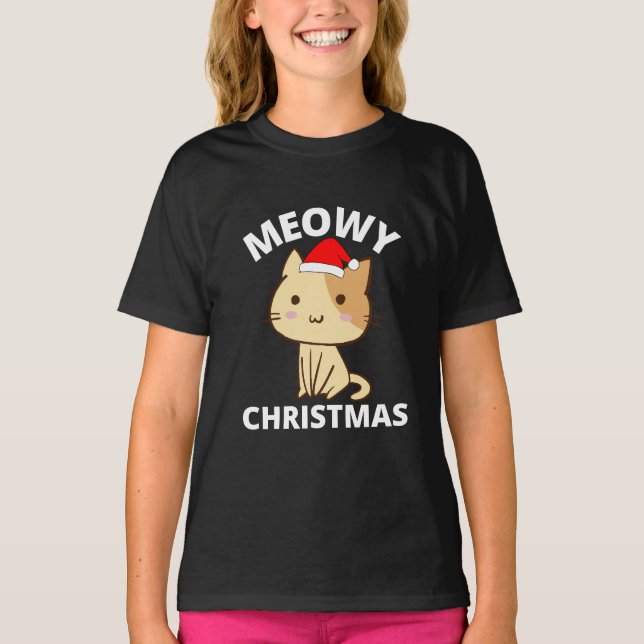 Meowy jul T-Shirt (Framsida)
