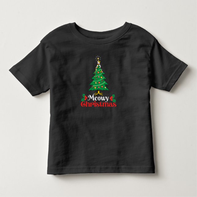Meowy jul T-Shirt (Framsida)