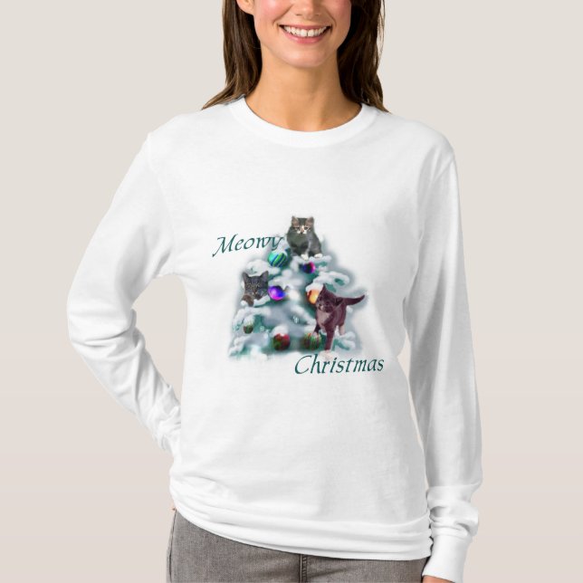Meowy jul t shirt (Framsida)