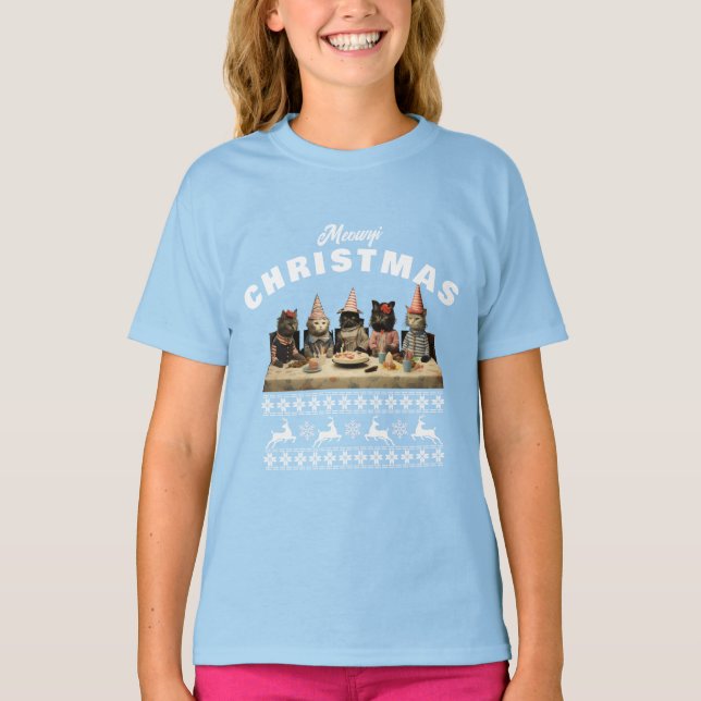 Meowy jul T-Shirt (Framsida)