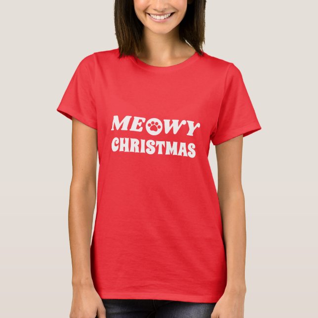 Meowy jul t shirt (Framsida)