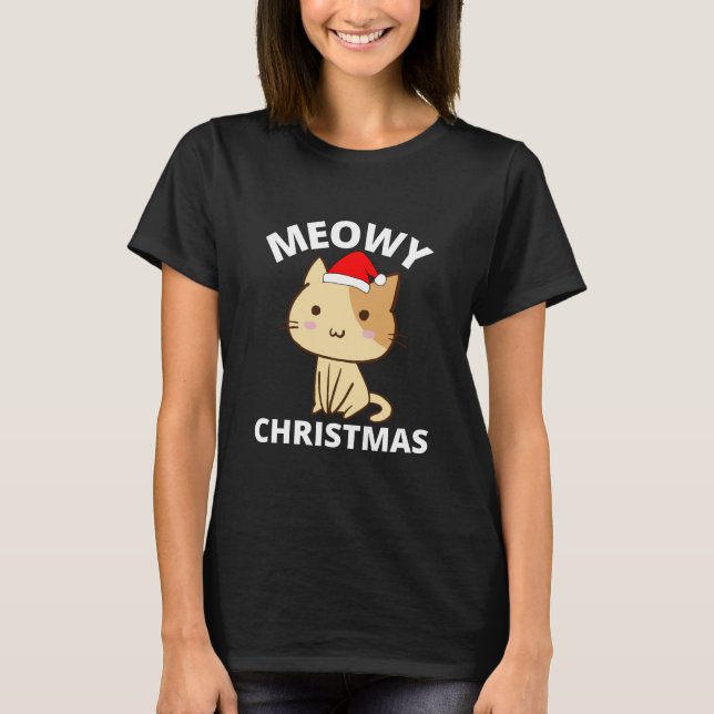 Meowy jul T-Shirt (Framsida)