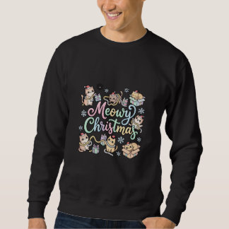 Meowy jul-T-shirt Lång Ärmad Tröja