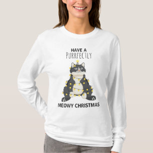 Meowy jul Tuxedo katt Puns - Sällskapsdjur Vinter T Shirt