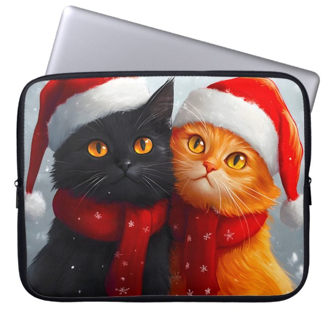 Meowy jul Winter Kärlek Laptop Fodral (Framsidan)