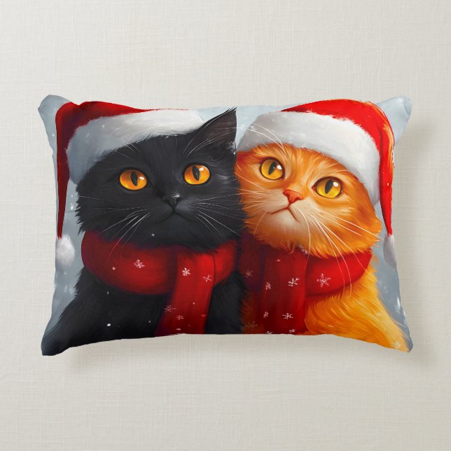 Meowy jul Winter Kärlek Prydnadskudde (Framsidan)
