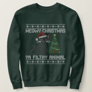 Meowy jul ya smutsiga djur - Fula jul  Lång Ärmad Tröja
