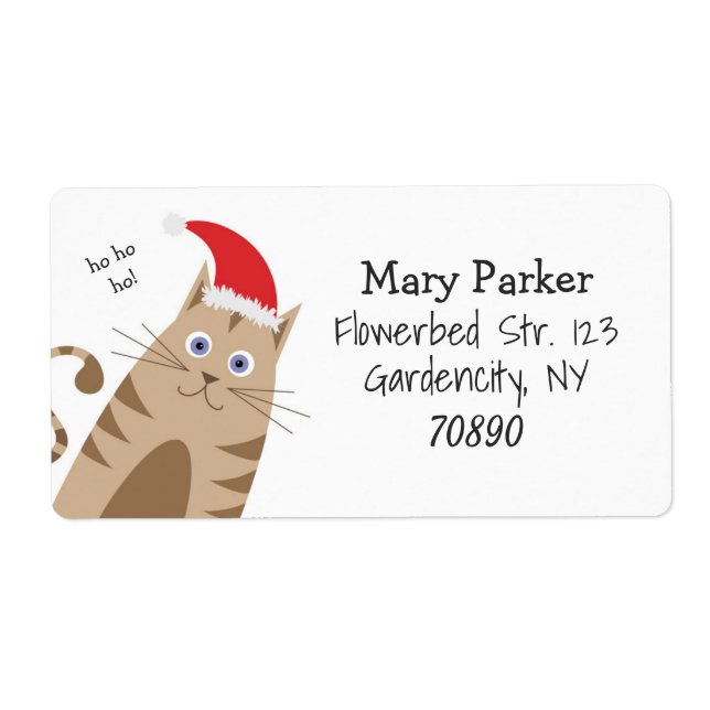 Meowy Julafton lustiga katt på tomten Fraktsedel (Framsidan)