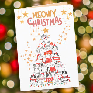 Meowy Julfusk Katt-Helgdag-kort Helgkort
