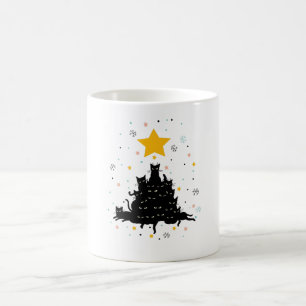 Meowy Julgran, lustig katt julgran Kaffemugg