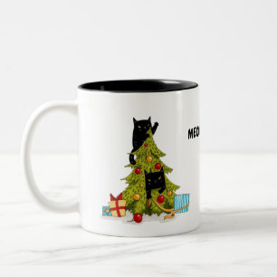 Meowy Julgran Svarta katter Mugg