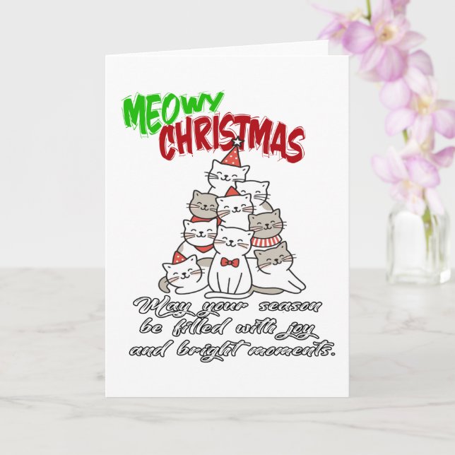 Meowy julkat – söta högtider kattälskare  kort (Orkide)