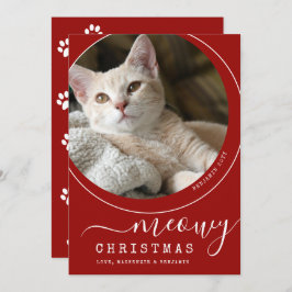 Meowy Julkatt Kitten Photo Red and White