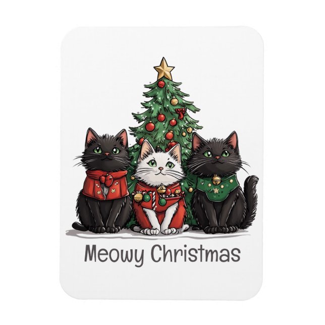 Meowy julkatten julgran magnet (Vertikal)