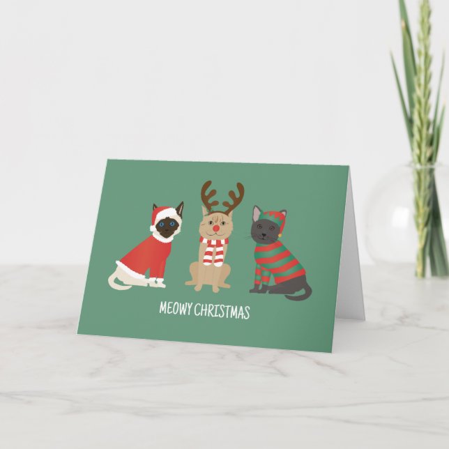 Meowy-julkattor Helgkort (Framsida)
