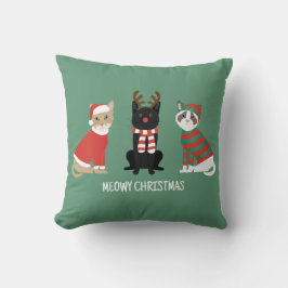 Meowy-julkattor Kudde