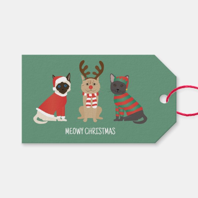 Meowy-julkattor Presentetikett (Framsidan (Horisontell))