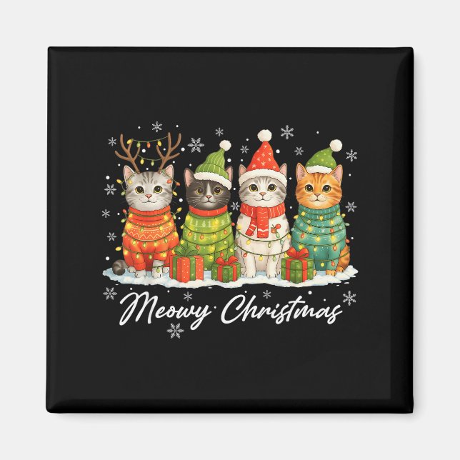 Meowy julkatts julbelysning Mysig säsong Xm Magnet (Framsidan)