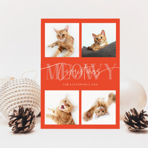 Meowy-julklapp Foton Retro Red-jul Julkort
