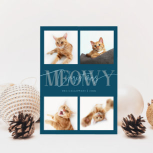 Meowy-julklapp Foton Teal-jul Julkort