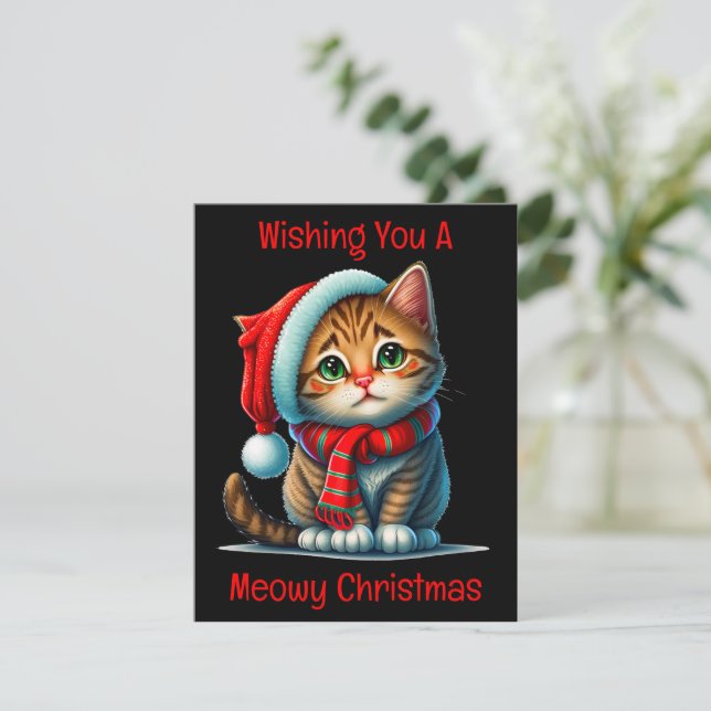 Meowy julkort (Stående Fram)