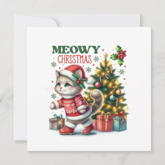 Meowy julkort inbjudningar