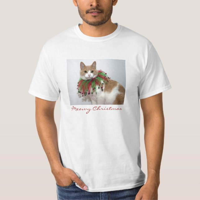 Meowy jult-skjorta tee shirt (Framsida)