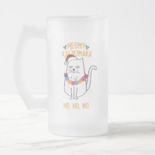 Meowy Kalikimaka - Funny Cat-jul Frostat Ölglas