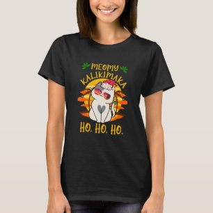 Meowy Kalikimaka jul i juli med katt och soj T Shirt