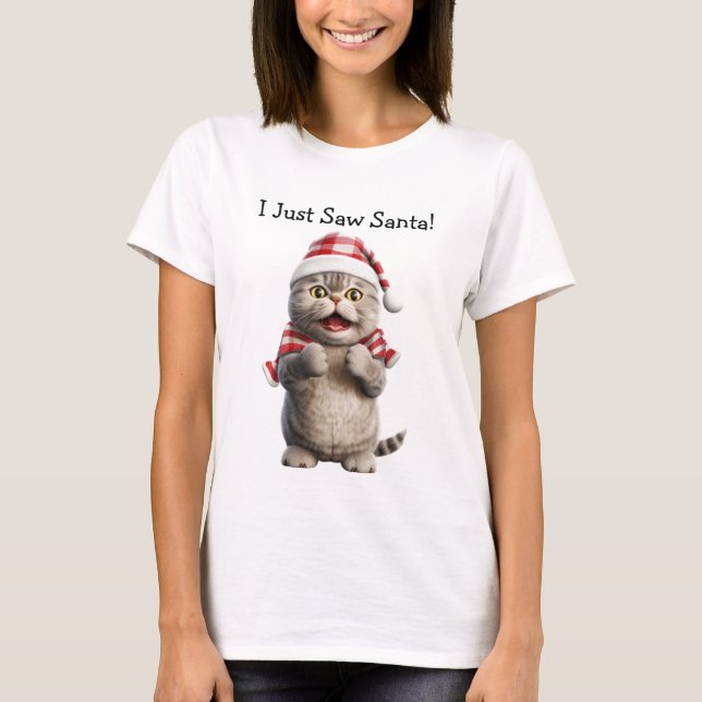 Meowy Meow-julkatt T-Shirt (Framsida)