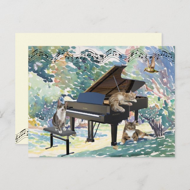 Meowy Musical-vykort Helg Vykort (Fram/baksida)