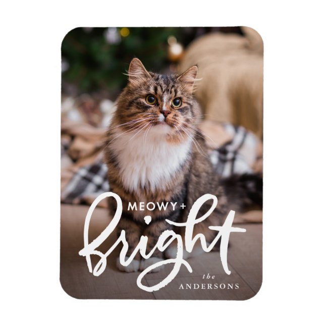 Meowy och Bright Cat Photo Magnet (Vertikal)