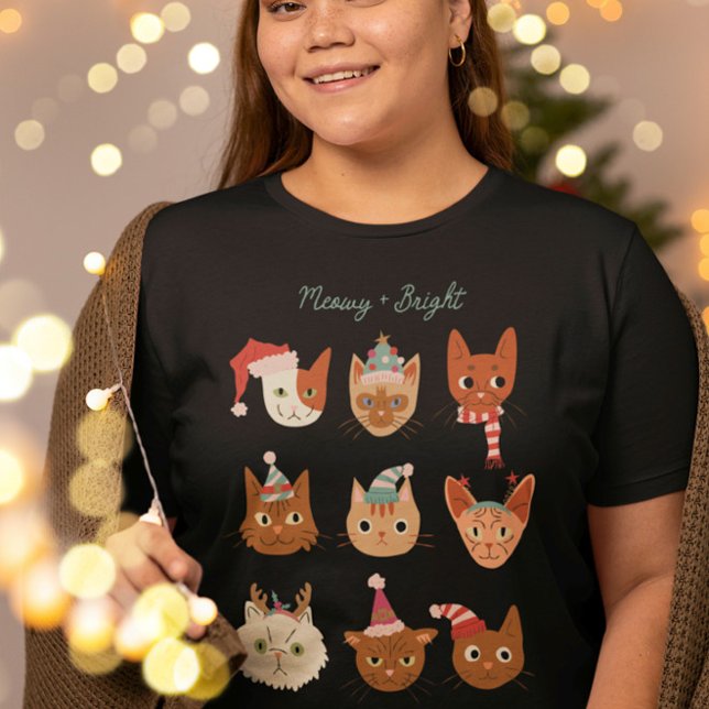 Meowy och Bright Cats i juldräkt T Shirt (Skapare uppladdad)