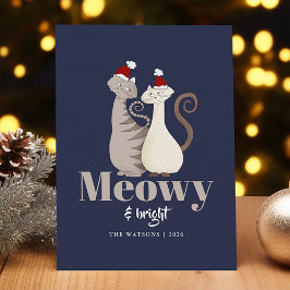 Meowy och Bright Två Katters Jul Julkort