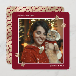 Meowy Red Guld Cat Owner Foto-julkort Julkort
