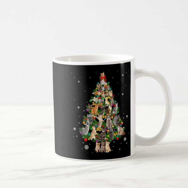 Meowy Xmas Cats Christmas Tree Lights Snow Kitten  Kaffemugg (Höger)