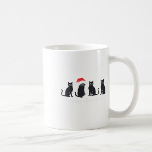 Meowys jul Black Cat Santa Hats Present Anim Kaffemugg