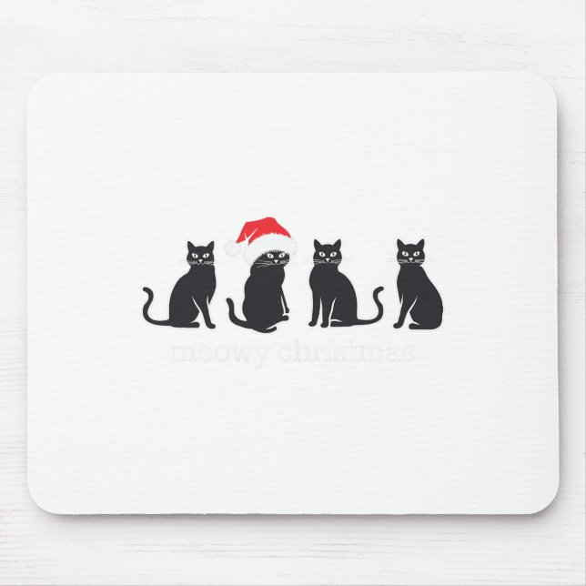 Meowys jul Black Cat Santa Hats Present Anim Musmatta (Framsidan)