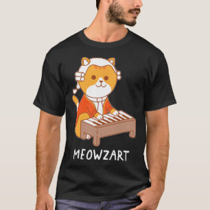Meowzart Cat Pun Clical Music Piano Funny T Shirt